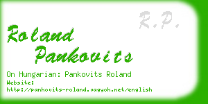 roland pankovits business card